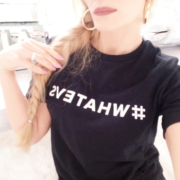 Top # WHATEVS GRAPHIC TEE SHIRT - Picture 4 of 4